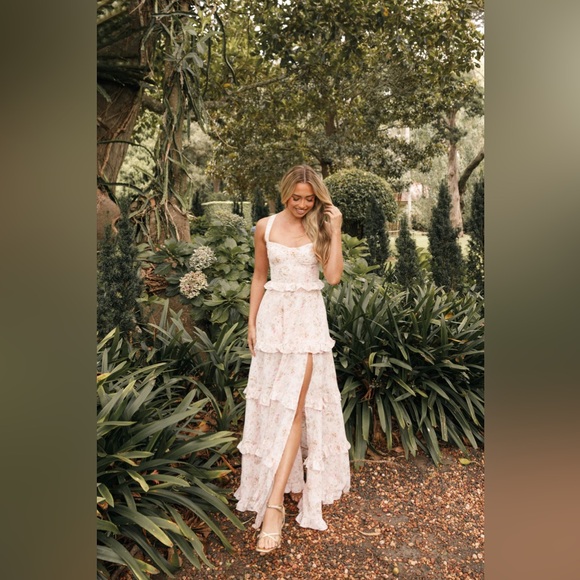 Petal & Pup Floral Maxi Dress - Cream and Pink - Picture 2 of 11